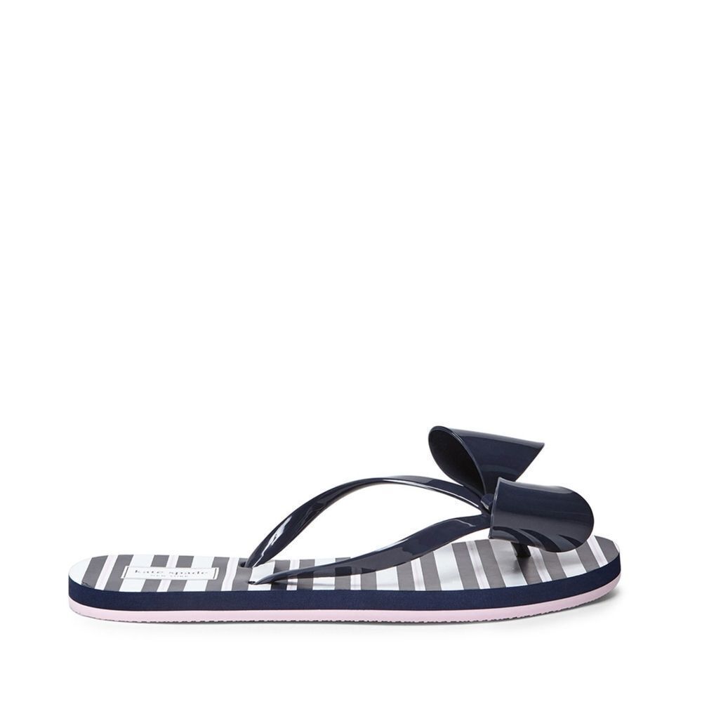 New! KATE SPADE Women's Norma Bow Flip-Flop Sandals Shoes Blue White Size 6 - Picture 4 of 11